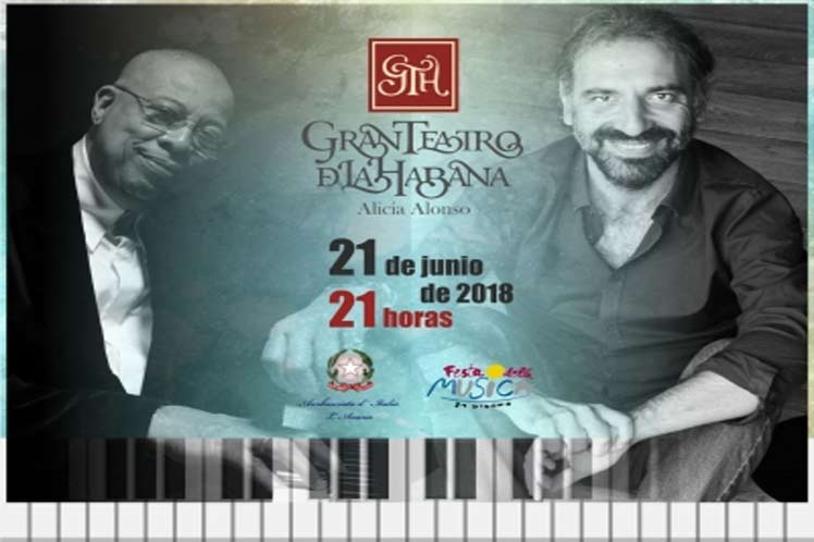 Pianistas Chucho Valdés, de Cuba, y Stefano Bollani, de Italia
