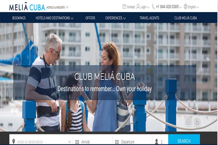 Web de Meliá Cuba