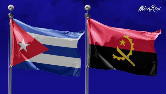 Banderas de Cuba y Angola