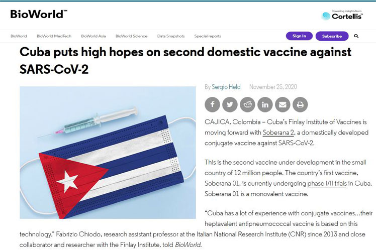 Destacan en EE.UU. logros de Cuba en vacuna anti-Covid