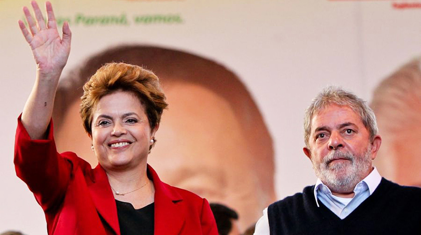 ex presidentes brasileños Luiz Inacio Lula da Silva y Dilma Rousef