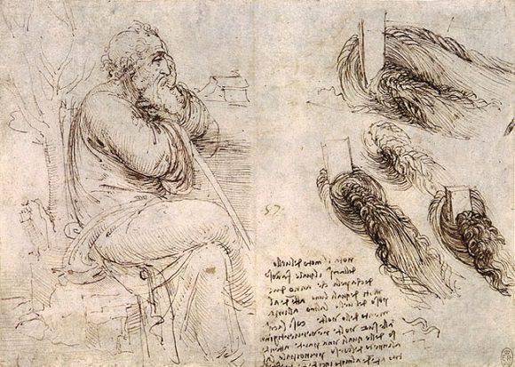 Anciano pensativo. Considerado como el último autorretrato de Leonardo. Foto: Biblioteca Real, Windsor.