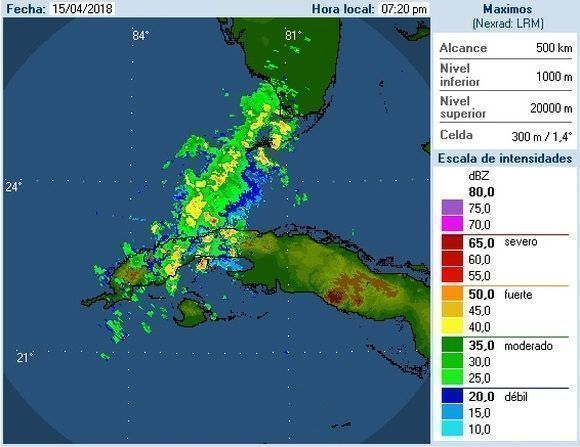 Imagen del radar de Casablanca/Insmet. Imagen del radar de Casablanca/Insmet.
