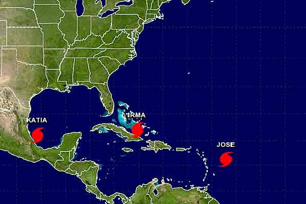 Ciclones Irma, José y Katia asechan Cuba.