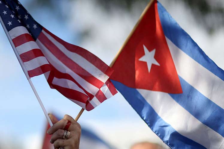 Bandera de Cuba y  Estados Unidos