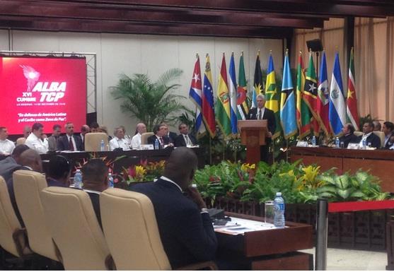 El Presidente de los Consejos de Estado y de Ministros, Miguel Díaz-Canel Bermúdez en la XVI Cumbre ALBA-TCP