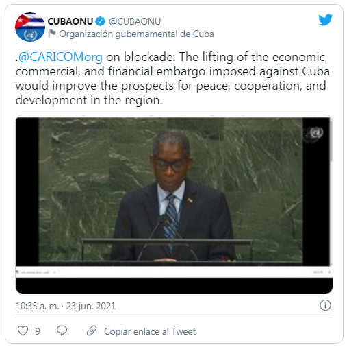 Comunidad del Caribe: El bloqueo constituye un obstáculo para las relaciones económicas con Cuba