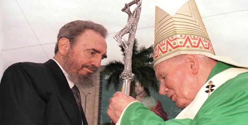 Fidel Castro y Juan Pablo II.