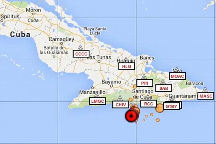 Mapa de la parte oriental de Cuba