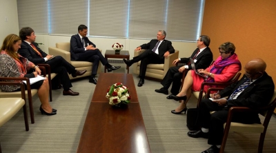 Miguel Díaz-Canel, se reunió hoy con el presidente del Gobierno de España, Pedro Sánchez, 
