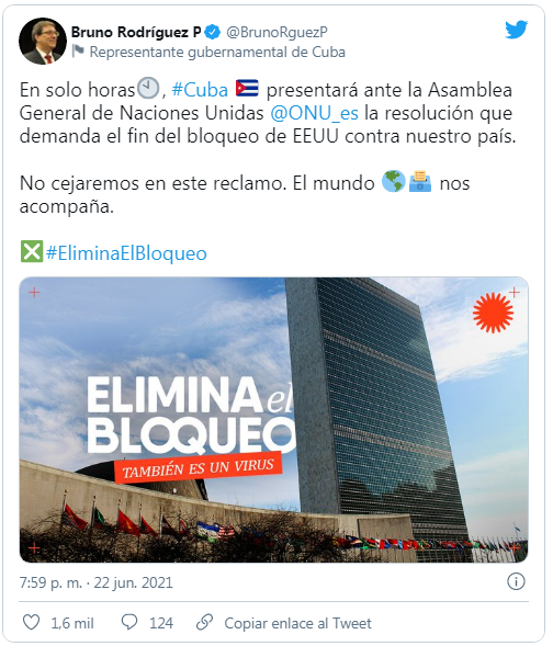 Canciller cubano: “No cejaremos en este reclamo”