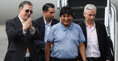 Llegada de Evo Morales a México