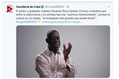 Pintor cubano Choco considera a la cultura embajadora por excelencia 