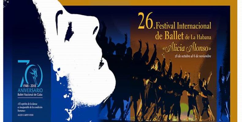 Cartel del 26 Festival Internacional de Ballet de La Habana Alicia Alonso.