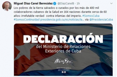 Díaz-Canel: durante casi 60 años Cuba salvó vidas en 164 países 