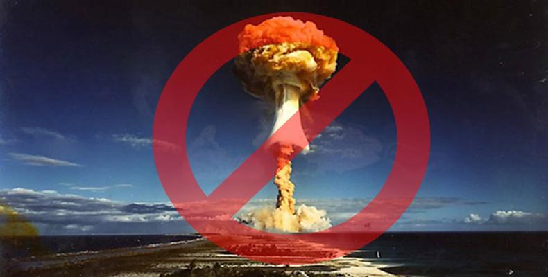 Imagen alegórica a la eliminación de las armas nucleares
