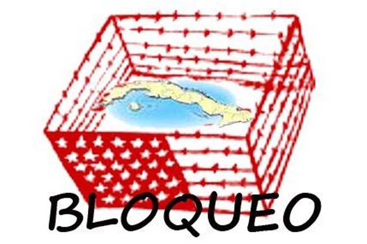 Imagen alegórica al bloqueo a Cuba