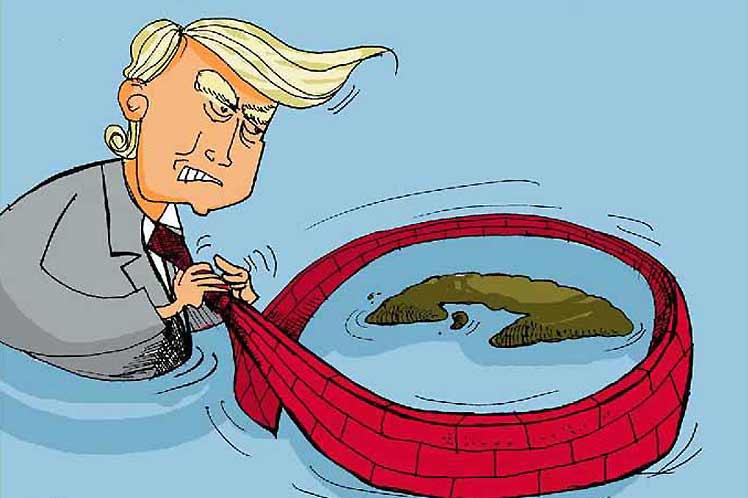 Caricatura referida al bloqueo de Estados Unidos contra Cuba Caricatura referida al bloqueo de Estados Unidos contra Cuba