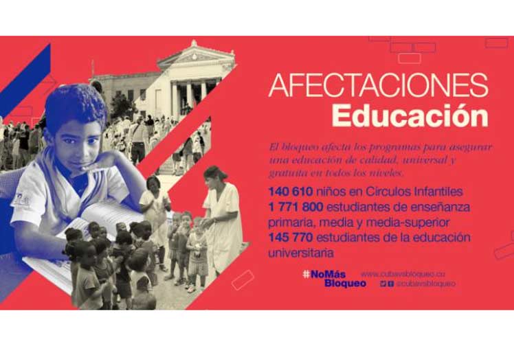 Afectaciones a la educación cubana por causa del bloqueo.