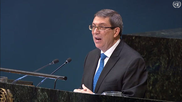 Bruno Rodríguez en Naciones Unidas. Foto: ONU.