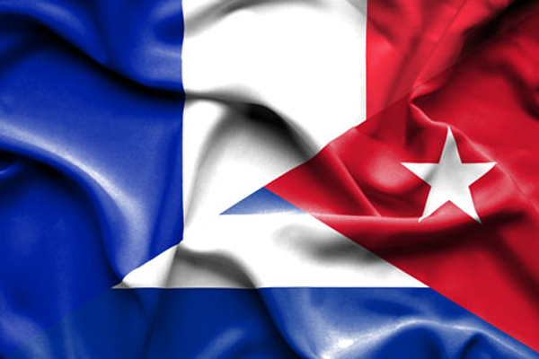 Banderas de Cuba  Y Francia