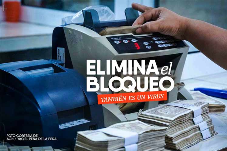 Banner alegórico al bloqueo contra Cuba Banner alegórico al bloqueo contra Cuba