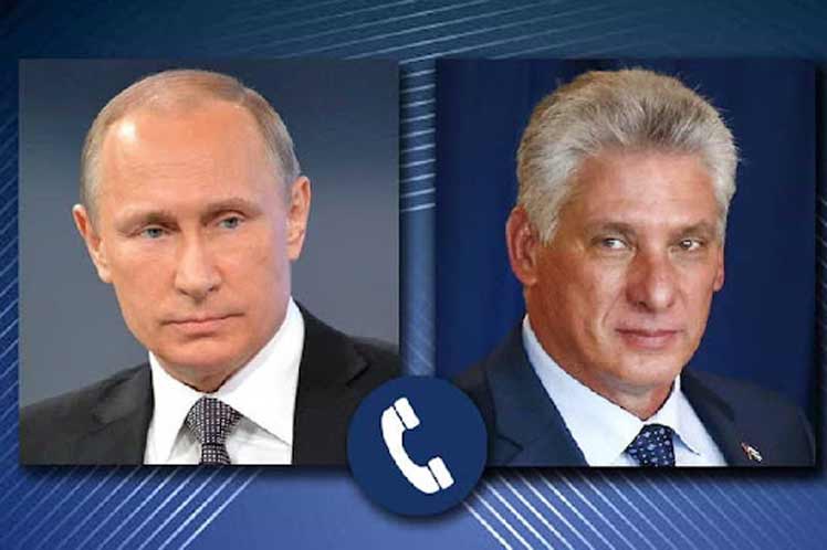 Sostienen conversación telefónica presidentes de Cuba y Rusia