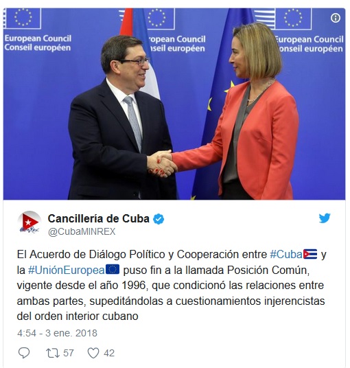 Representante de la U.E. visita Cuba para fortalecer relaciones bilaterales