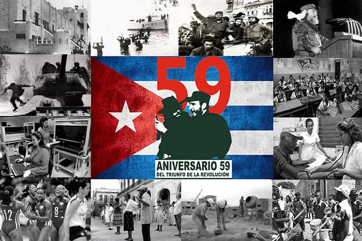 Banner alegórico al triunfo de la Revolución