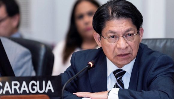 Canciller de Nicaragua expresa apoyo a resolución cubana en ONU
