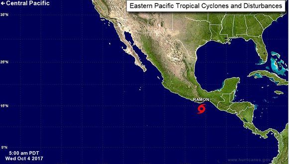 Mapa sobre formación de tormenta tropical