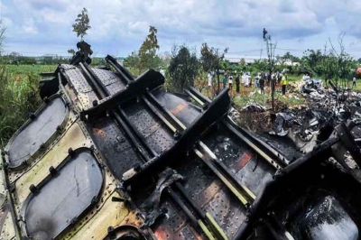 Restos del accidente aéreo ocurido en La Habana