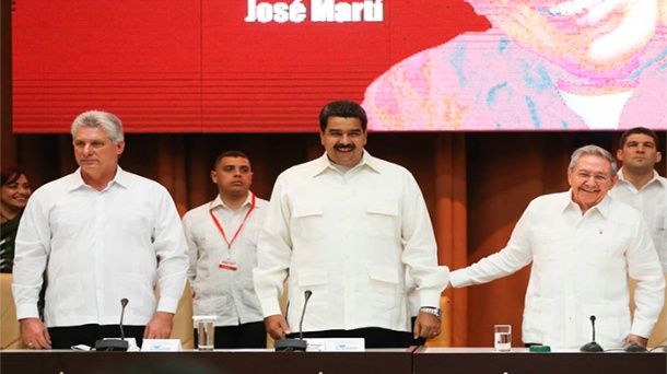 Presiden Raúl Castro y Nicolás Maduro acto solidario con Venezuela