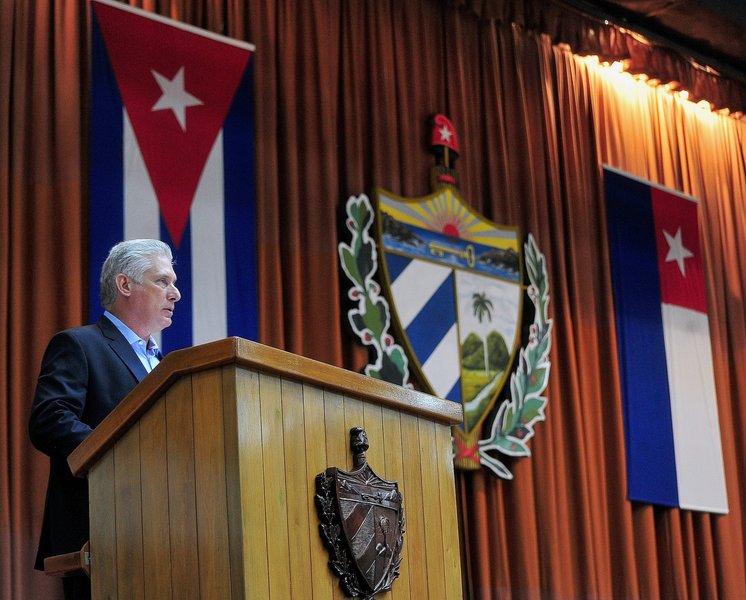 Miguel Mario Díaz-Canel Bermúdez, Presidente de la República de Cuba, en la clausura del V Periodo Ordinario de Sesiones de la IX Legislatura de la Asamblea Nacional del Poder Popular