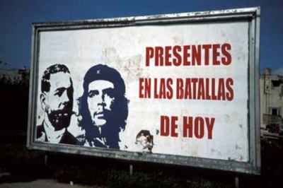 Cartel sobre Antonio Maceo y Ernesto Che Guevara 