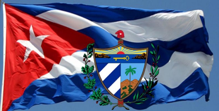 Bandera y escudo cubano