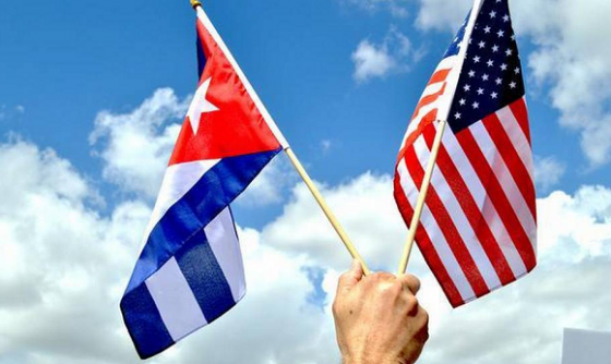 Banderas de Cuba y Estados Unidos Banderas de Cuba y Estados Unidos