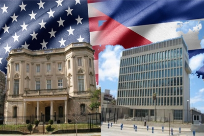 Imagen alegórica a las relaciones entre Cuba y Estados Unidos