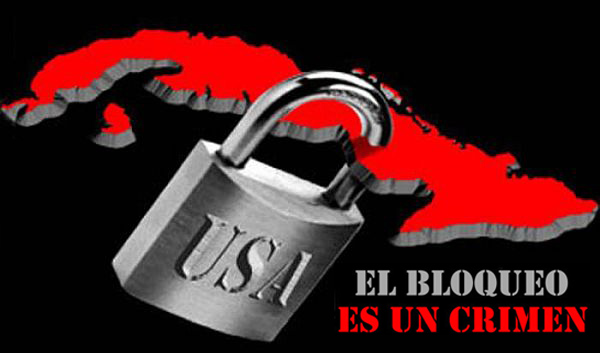 Imagen alegórica al bloqueo de Estados Unidos contra Cuba
