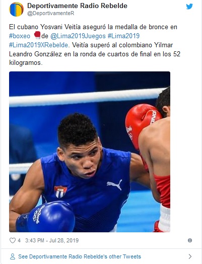 El cubano Yosvani Veitía aseguró la medalla de bronce
