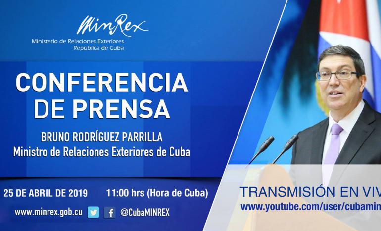 Canciller cubano ofrecerá conferencia de prensa