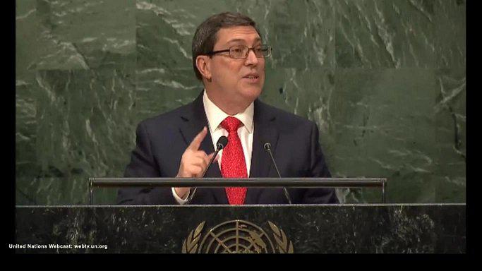 Canciller cubano, Bruno Rodríguez, presenta el proyecto de resolución contra el bloqueo en la ONU.