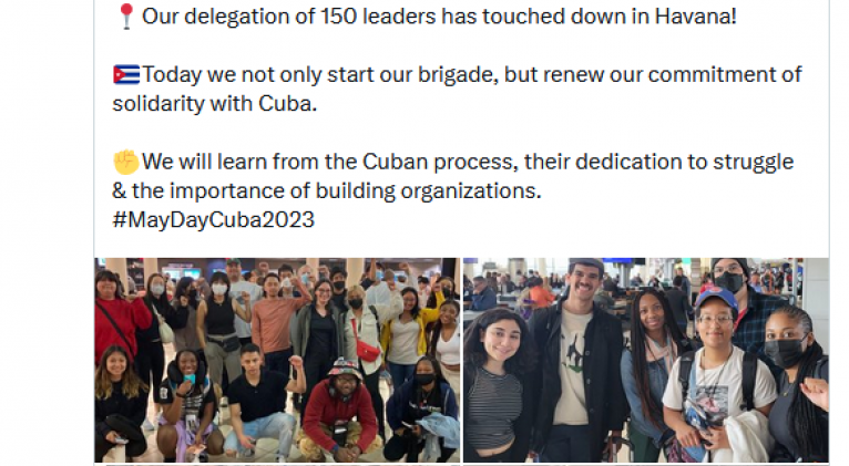 llegada a Cuba de delegación de jóvenes de EEUU