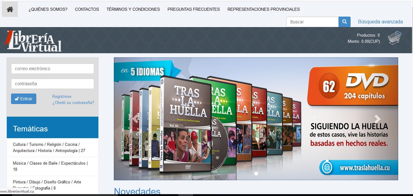 Captura de pantalla Librería Virtual