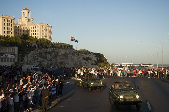 Instantes de la caravana Tributo a Fidel, 30 de noviembre de 2016