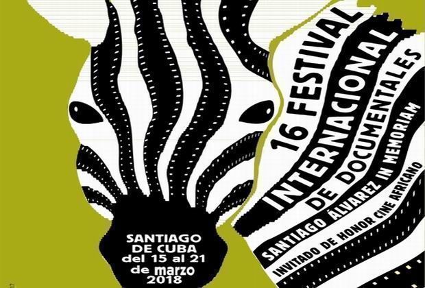 Cartel alegórico al Festival Internacional de Documentales Santiago Álvarez in Memoriam