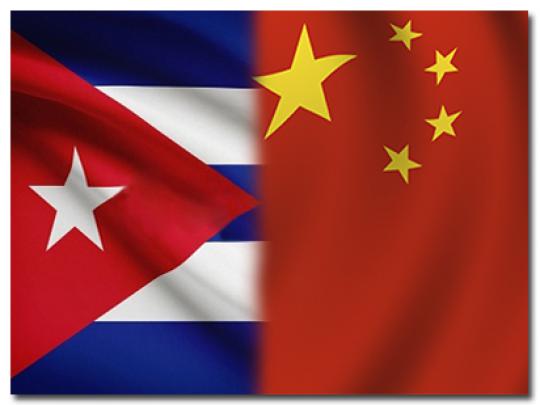 Banderas de  China y Cuba