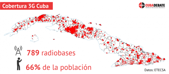 Mapa de Cobertura 3G Cuba. Infografía: Edilberto Carmona/ Cubadebate. Mapa de Cobertura 3G Cuba. Infografía: Edilberto Carmona/ Cubadebate.