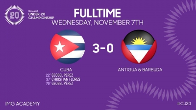 Cuba se recupera con victoria de 3-0 ante Antigua y Barbuda 