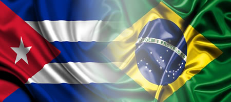 Banderas de Cuba y Brasil